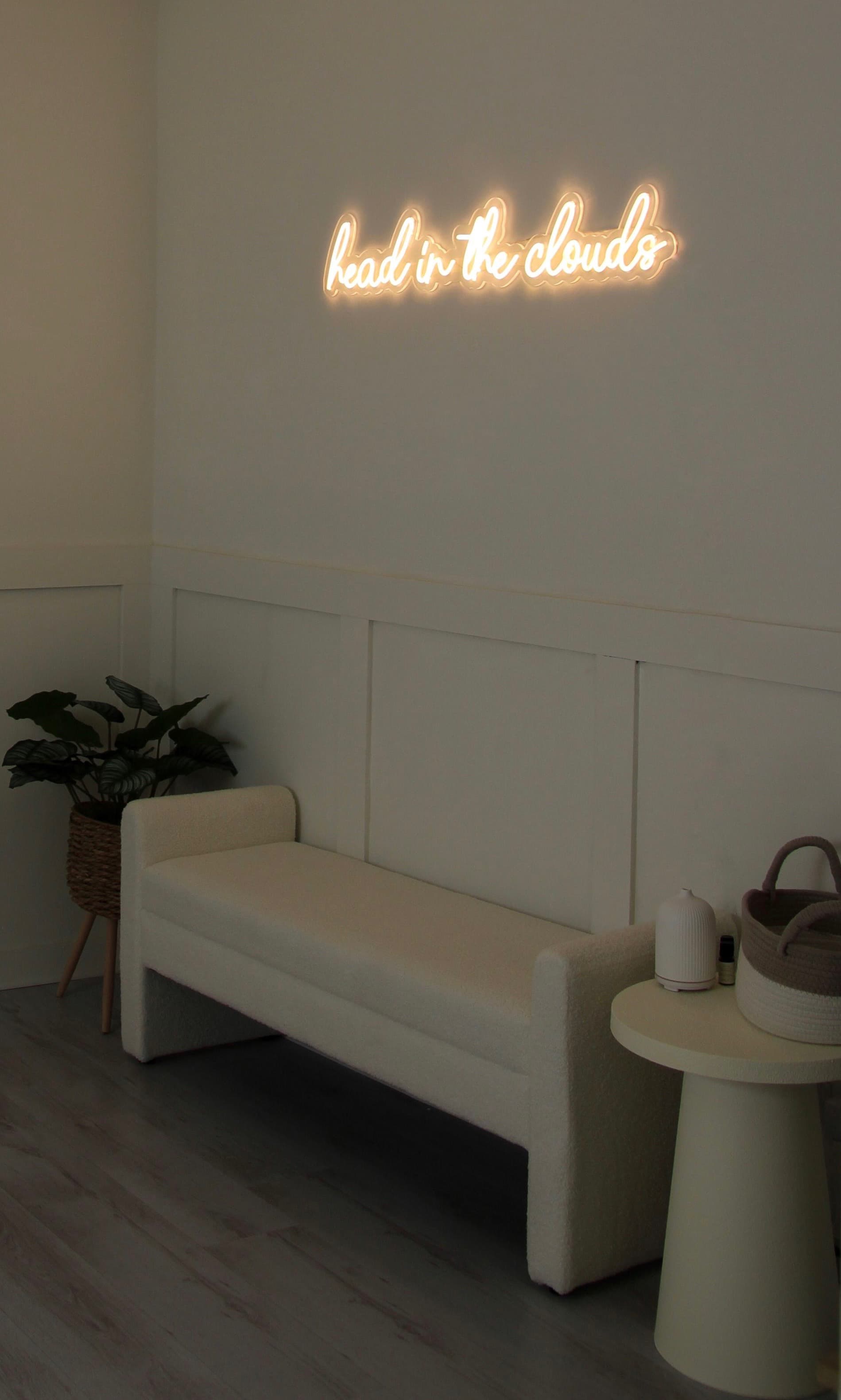 Head in the clouds neon sign